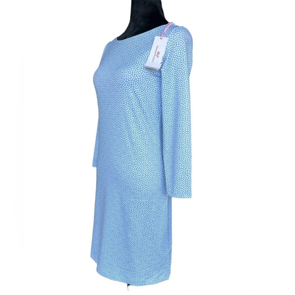 Vineyard Vines New Printed Margo Blue Boatneck Shirt Dress Size XXS - Picture 2 of 10